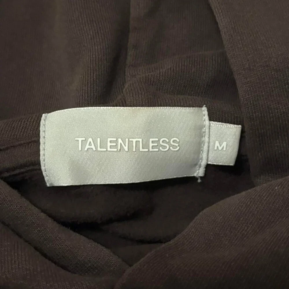 Talentless Oversized Lightweight Brown Hoodie - Picture 4 of 4
